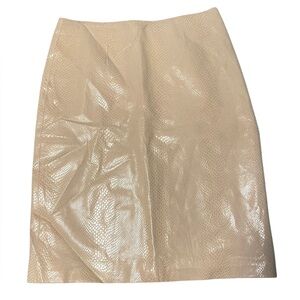 Vtg Wilsons Pelle Studio Tan Leather Pencil Skirt Size 12 Snakeskin